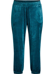 Löst sittande byxor i sammet, Grön