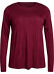 L&aring;ng&auml;rmad blus i ull och viskos, M&ouml;rk Bordeaux, Packshot image number 0