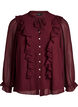 Skir blus med volanger och knytning, R&ouml;d, Packshot image number 0