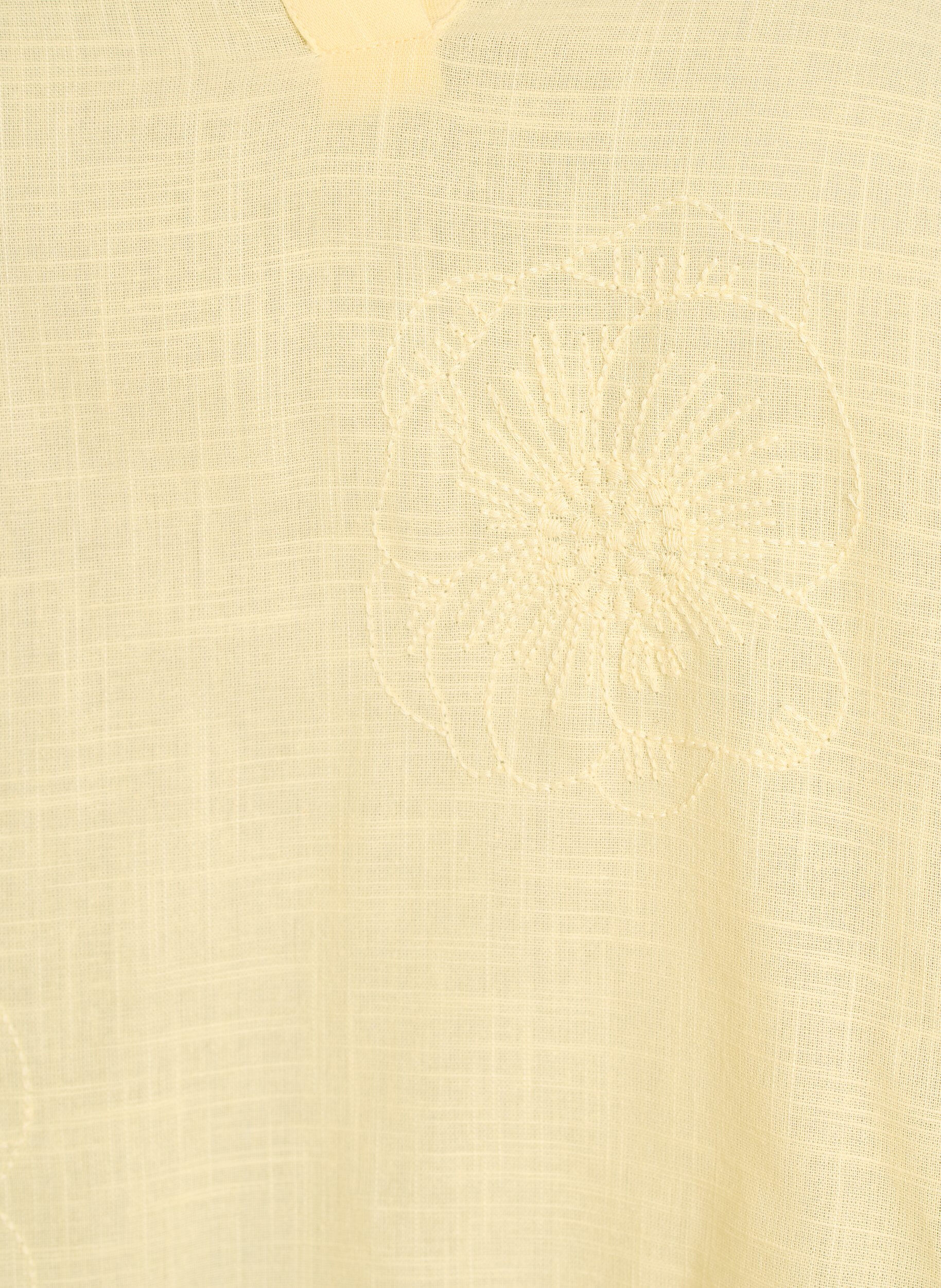 Zizzi Blus i bomull med broderade detaljer och 3/4-&auml;rmar, Gul, Packshot image number 2