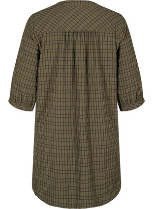 Skjorttunika med 3/4-ärmar, Ivy Green Check, Packshot image number 1