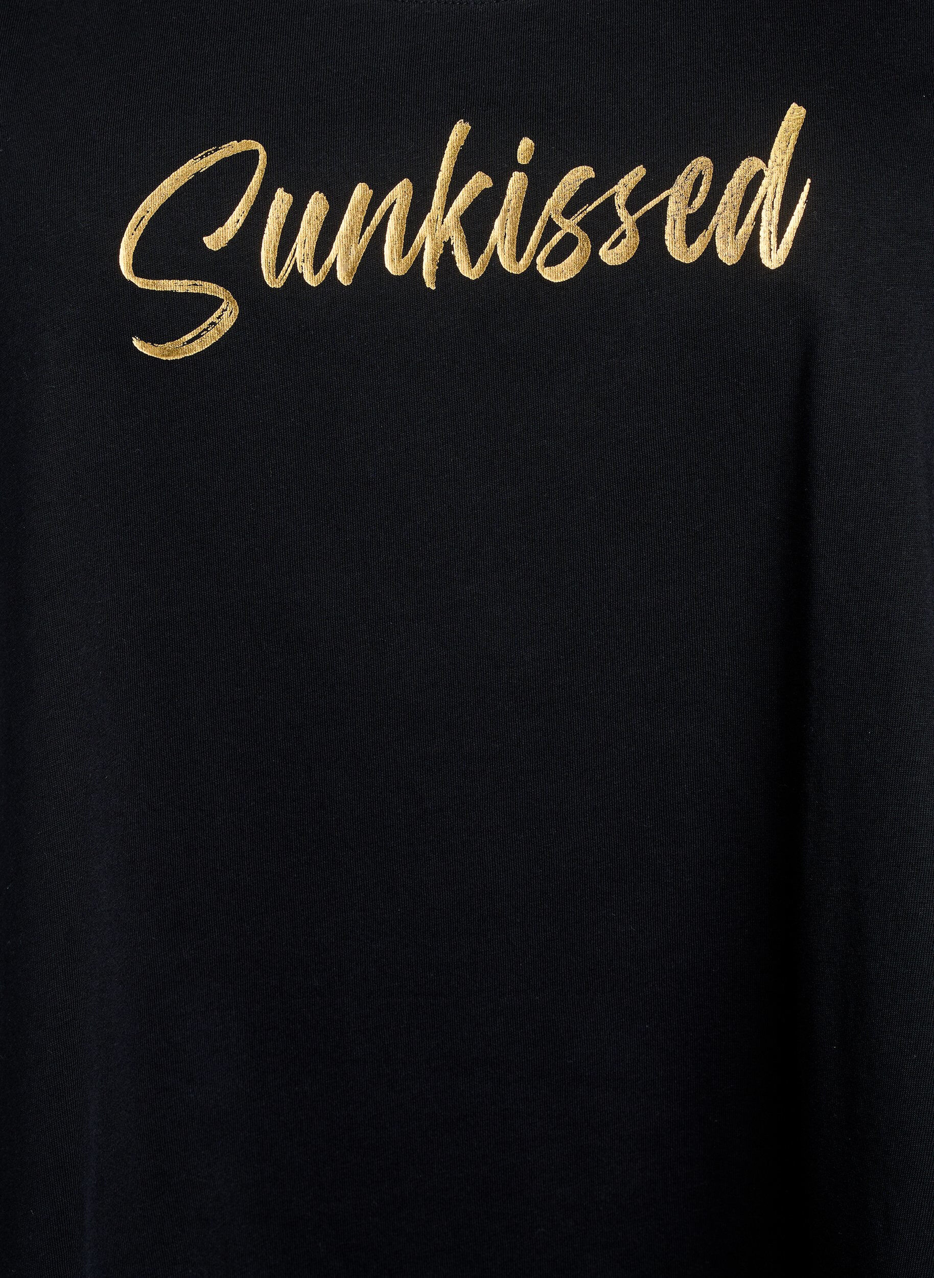 Zizzi Bomullstopp med a-linjeform, Svart, Packshot image number 2