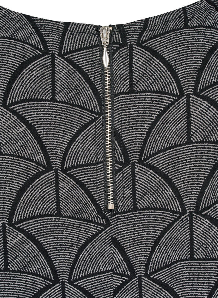 Kortärmad blus med tryck, Black Grey Graphic , Packshot image number 5