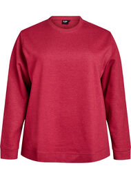Sweatshirt med rund halsringning, R&ouml;d