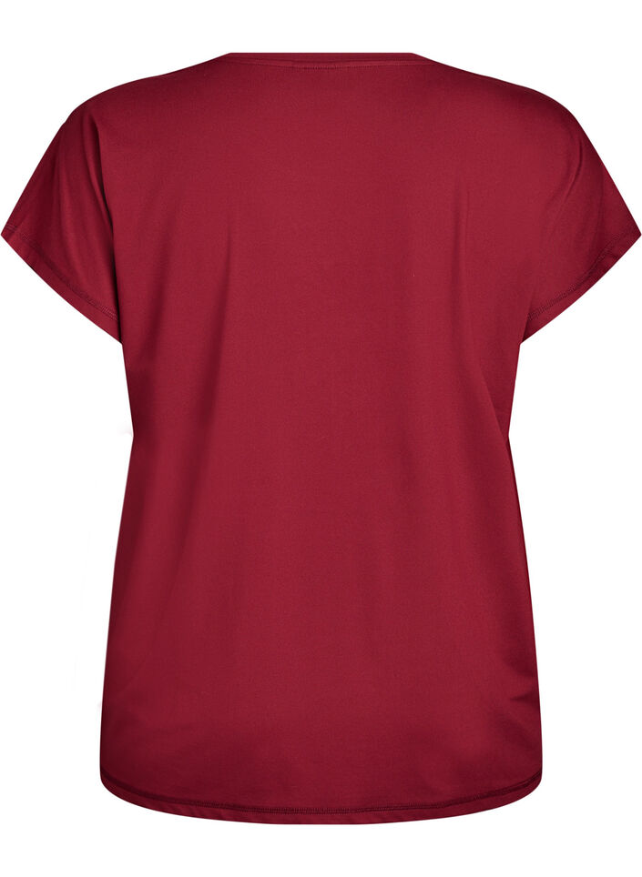 Enf&auml;rgad tr&auml;nings-T-shirt, R&ouml;d, Packshot image number 1