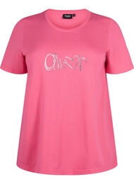 T-shirt från FLASH med tryck, Hot Pink Amour