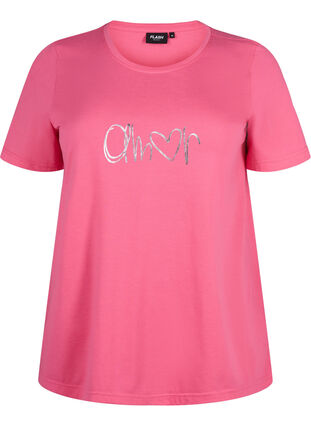 T-shirt från FLASH med tryck, Hot Pink Amour, Packshot image number 0