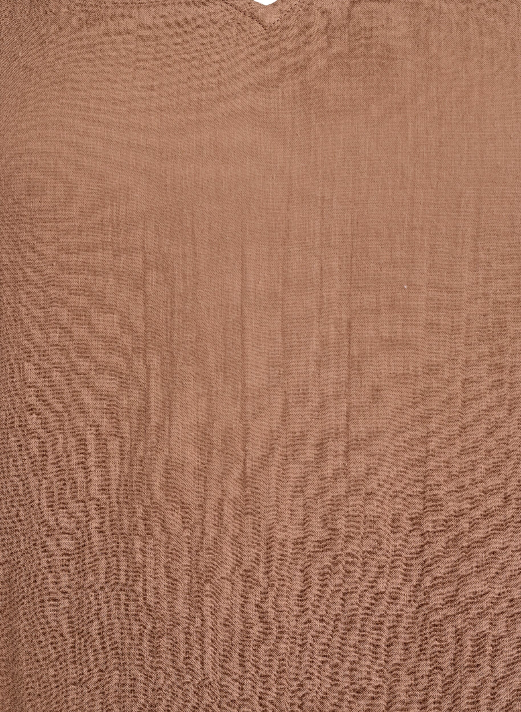 Zizzi&Auml;rml&ouml;s topp i bomullsmuslin med volanger, Brun, Packshot image number 2