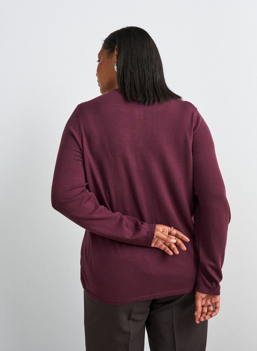 Cardigan med runda knappar, R&ouml;d, Model image number 2