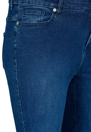Ellen bootcut jeans med rå kant, Blue denim, Packshot image number 2