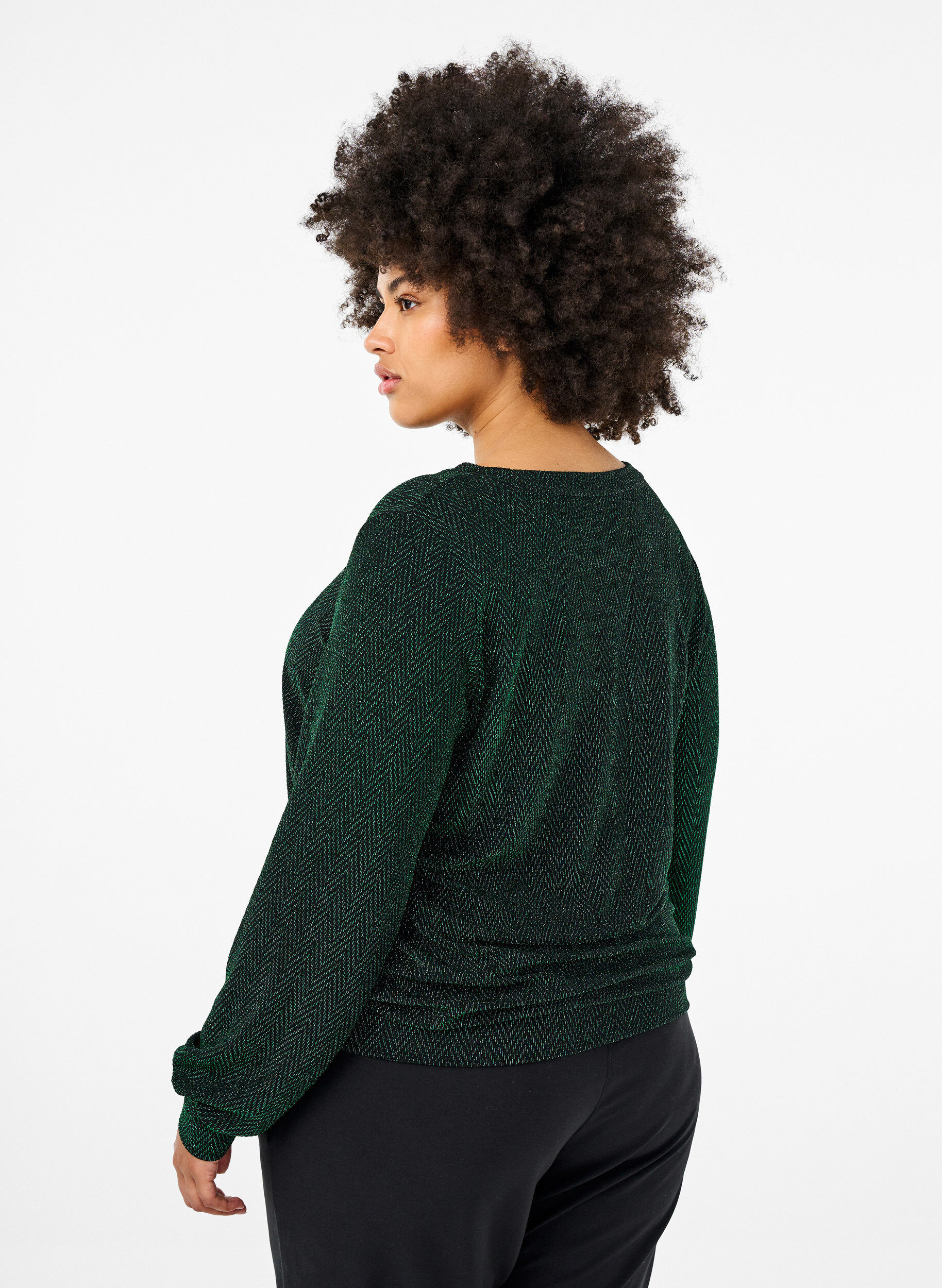 Zizzi Blus med skimrande m&ouml;nster, Scarab ZigZagShimmer, Model image number 1