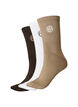 3-pack sportstrumpor med logga, Brun, Packshot image number 0