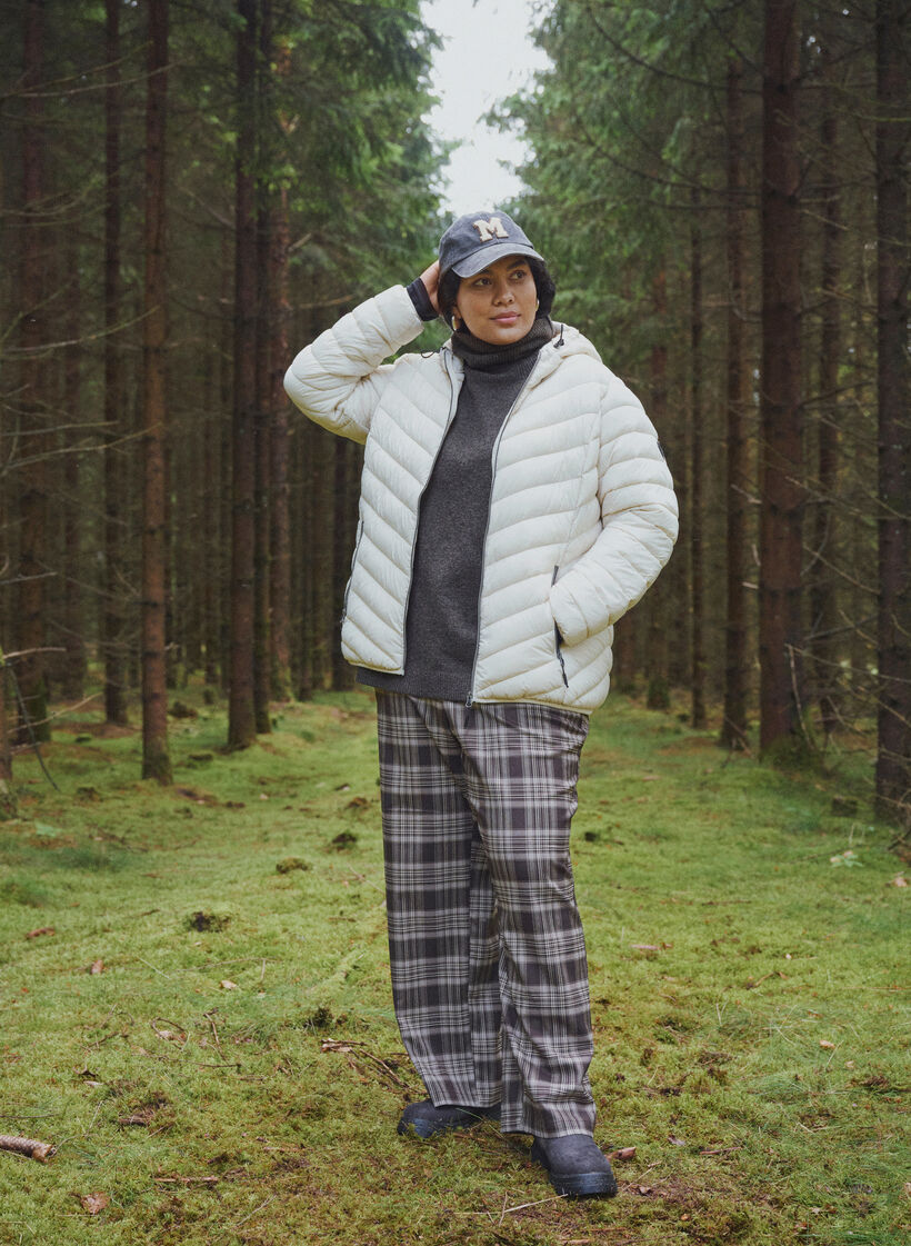 Rutiga byxor med vida ben, Brun, Image image number 0