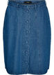 A-linjeformad jeanskjol med v&aring;gig knappsl&aring;, Bl&aring;, Packshot image number 0