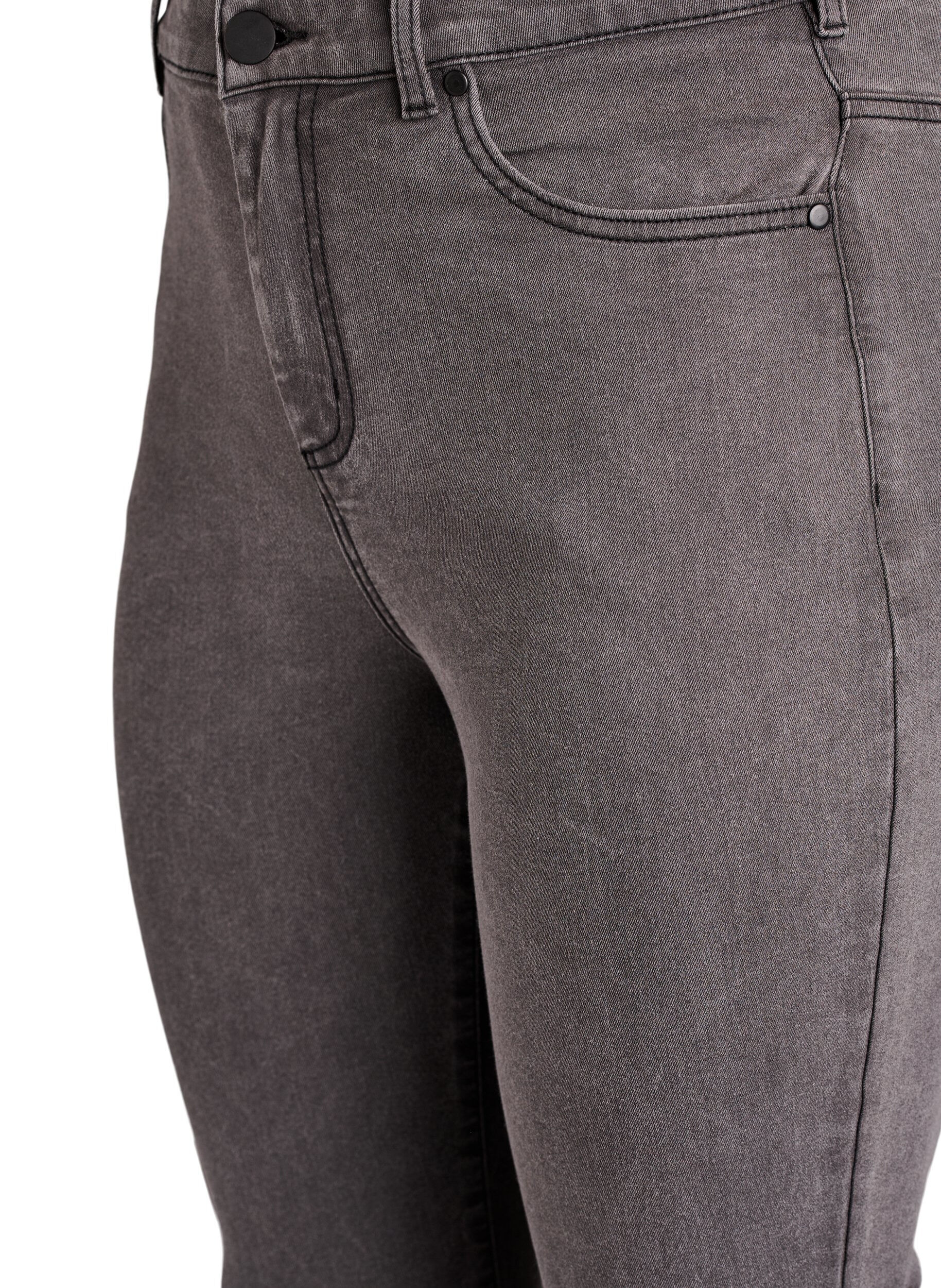 ZizziAmy jeans med h&ouml;g midja och supersmal passform, Gr&aring;, Packshot image number 2