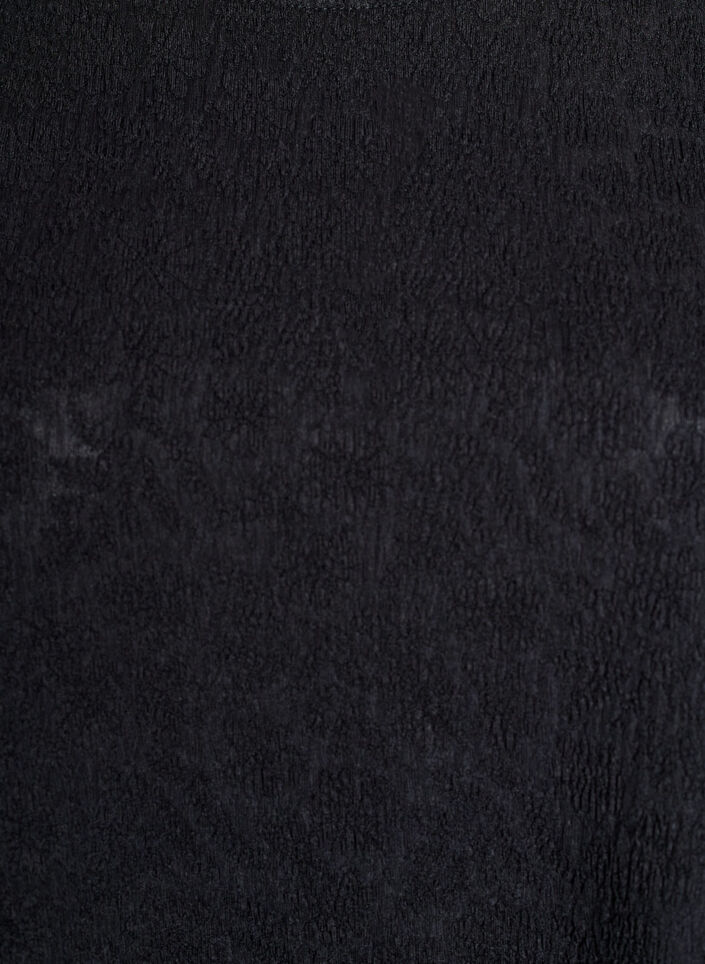 Strukturerad blus med korta &auml;rmar, Svart, Packshot image number 2