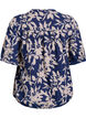 Blus med tryck och halvkorta &auml;rmar, Bl&aring;, Packshot image number 1