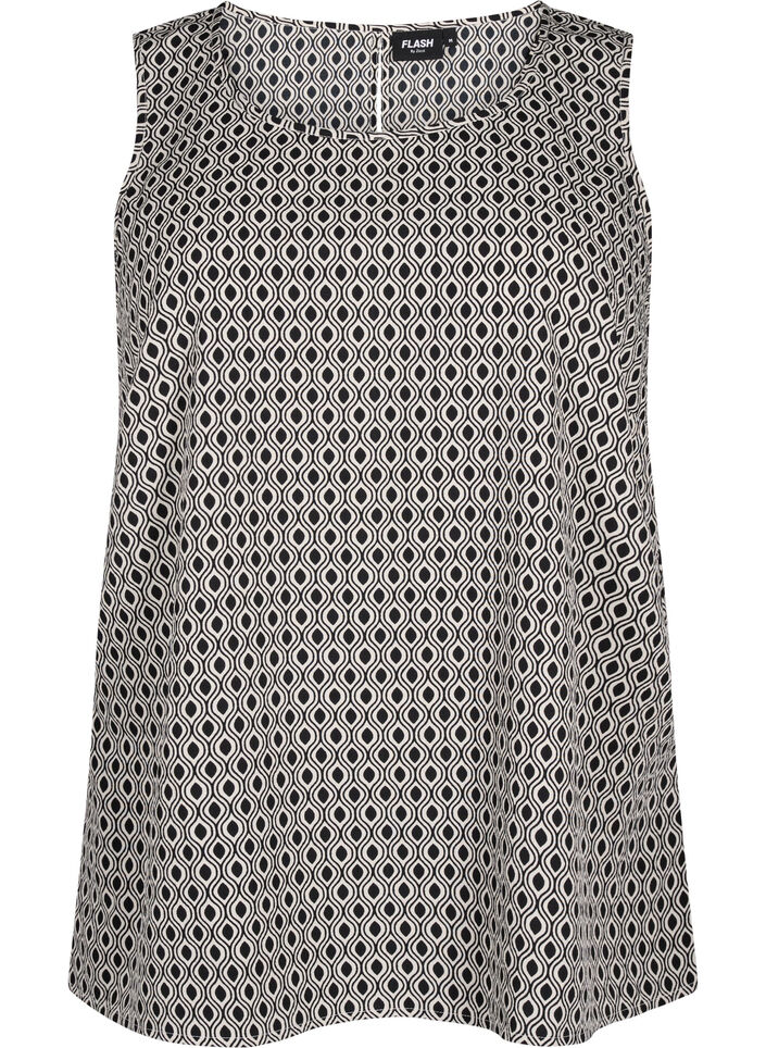 FLASH - Ärmlös topp med tryck, Svart, Packshot image number 0