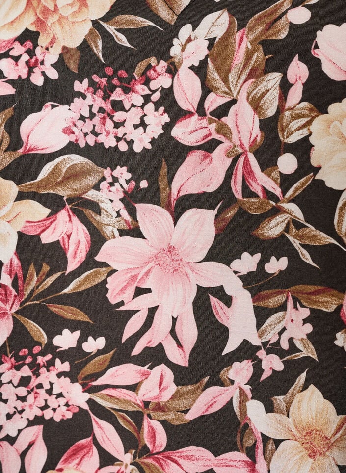 Blus i viskos med v-ringning, Rosa, Packshot image number 2