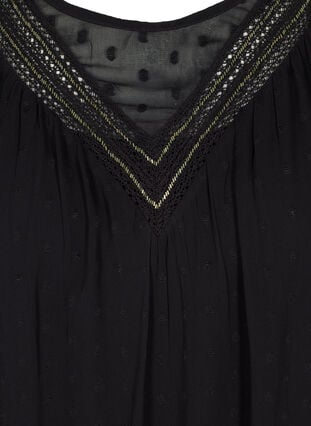 Långärmad blus med detaljer, Black, Packshot image number 2