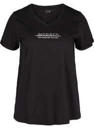 Tränings-t-shirt i bomull med tryck, Black Inspired