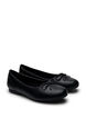 Wide fit - Ballerinaskor med rosett, Svart, Packshot image number 1