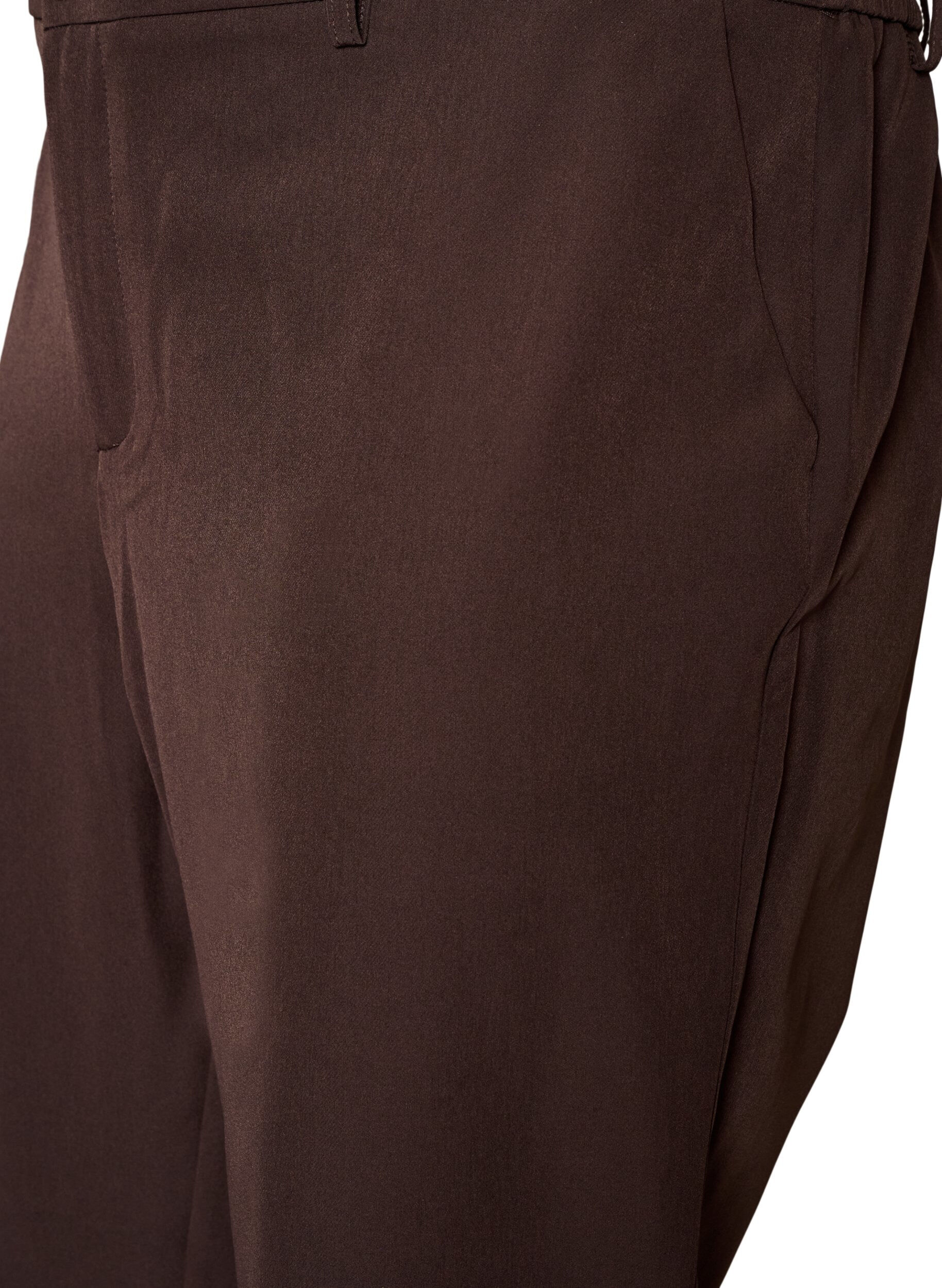 ZizziByxor med fickor och raka ben, Brun, Packshot image number 2