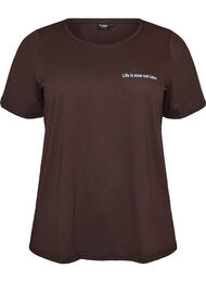 T-shirt med tryck, Brun