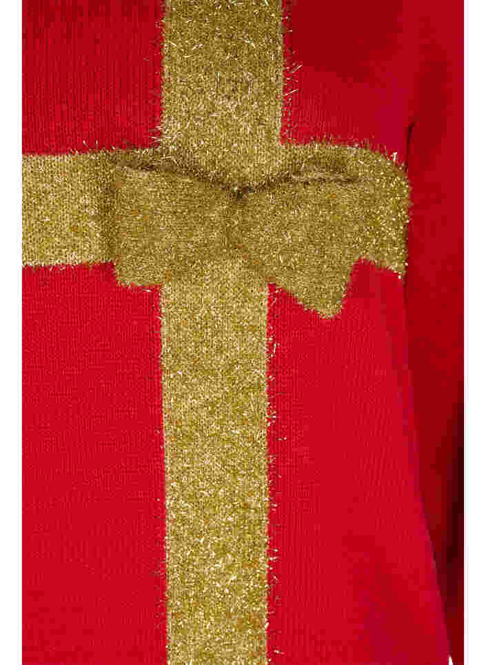 Jultröja med lurex, Red W/gold lurex, Packshot image number 3