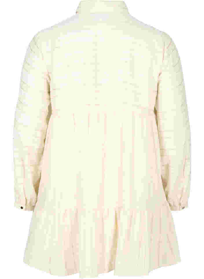 Mönstrad tunika med knappar och långa ärmar, Fog, Packshot image number 1