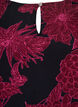 Blus i viskos med blomm&ouml;nster och smock, M&ouml;rk Bordeaux, Packshot image number 2