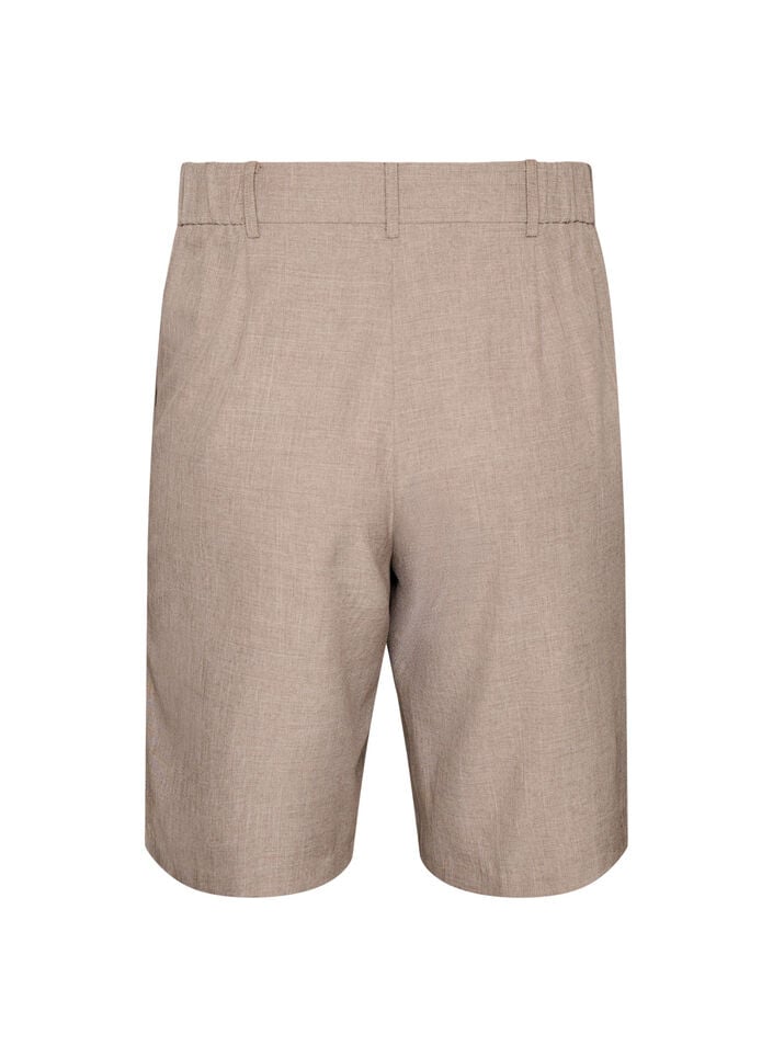 L&ouml;sa Bermudashorts med h&ouml;g midja, Brun, Packshot image number 1