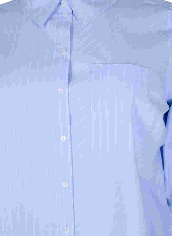Skjorta i bomullsmix, Blue w. White Stripe, Packshot image number 2