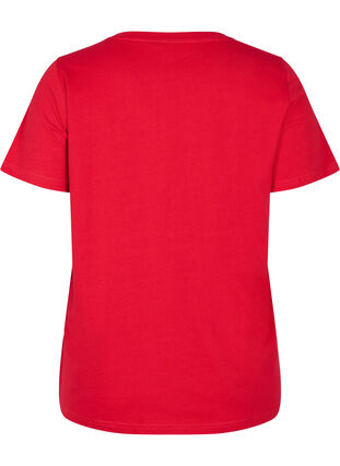T-shirt med julmotiv i bomull, Tango Red Snowman, Packshot image number 1
