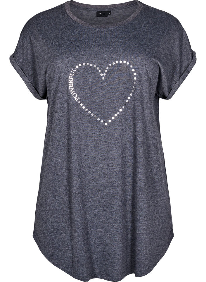 Kortärmat nattlinne med texttryck, , Packshot image number 0