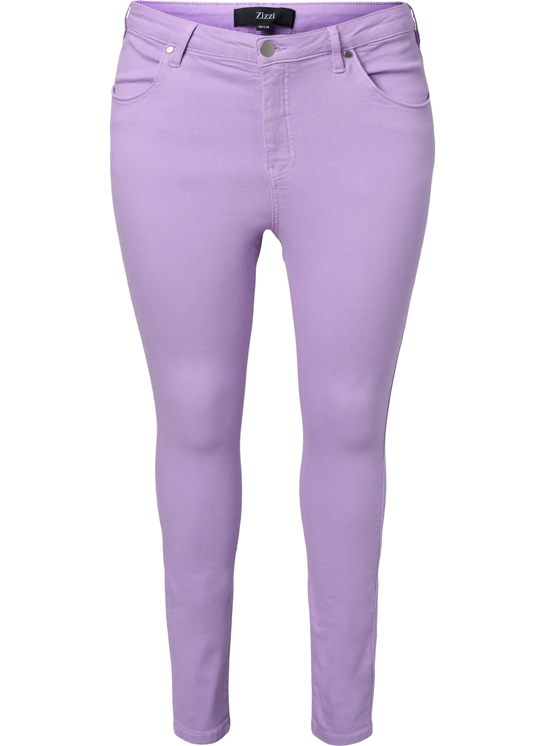 Zizzi H&ouml;gmidjade Amy jeans med super slim passform, Lavender, Packshot image number 0