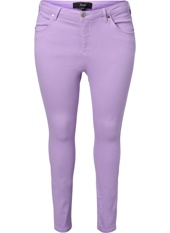 Högmidjade Amy jeans med super slim passform, Lavender, Packshot image number 0