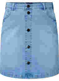 Denimkjol med a-linjeformad passform, Light blue denim