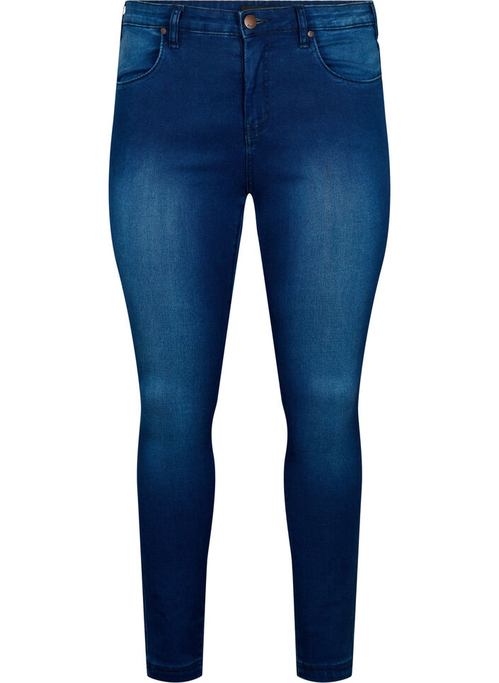 Super slim Amy jeans med h&ouml;g midja, Blue Denim, Packshot image number 0
