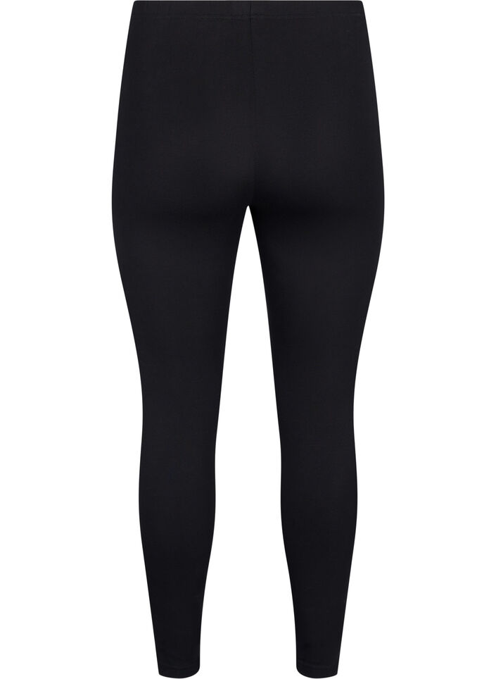 2-pack leggings i bomull, Svart, Packshot image number 1