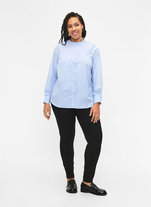 FLASH - kritstrecksrandig skjorta, Light Blue Stripe, Model image number 2