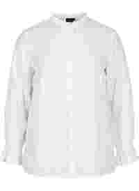 Viskosskjorta med volangkant och murarkrage