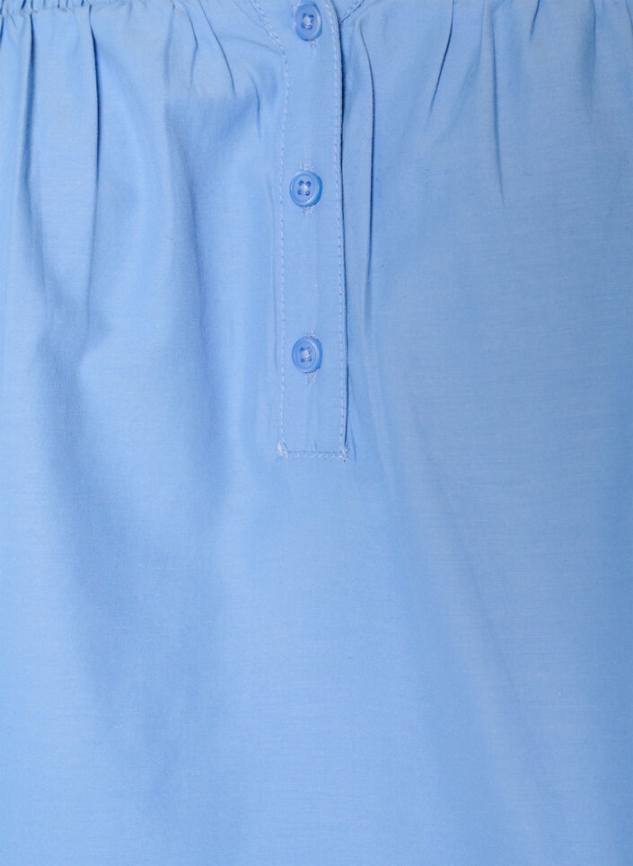 Blus med smock och 3/4-&auml;rmar, Bl&aring;, Packshot image number 2