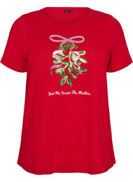 Jul-t-shirt i ekologisk bomull, R&ouml;d