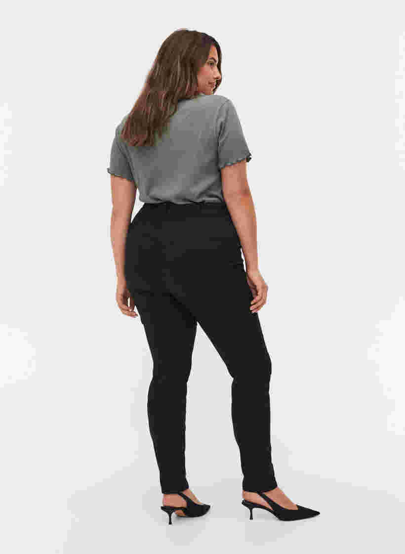 Bea jeans med väldigt hög midja, Black, Model image number 1