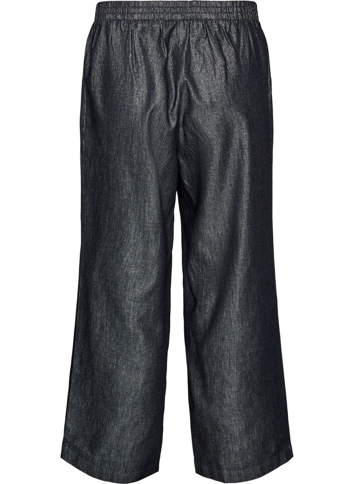 Jeans med raka ben med glittertr&aring;d, Gr&aring;, Packshot image number 1