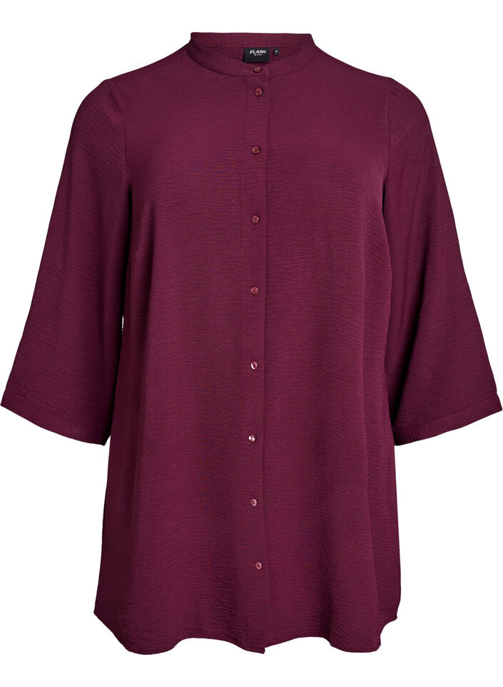 Tunika med 3/4-&auml;rmar, M&ouml;rk Bordeaux, Packshot image number 0