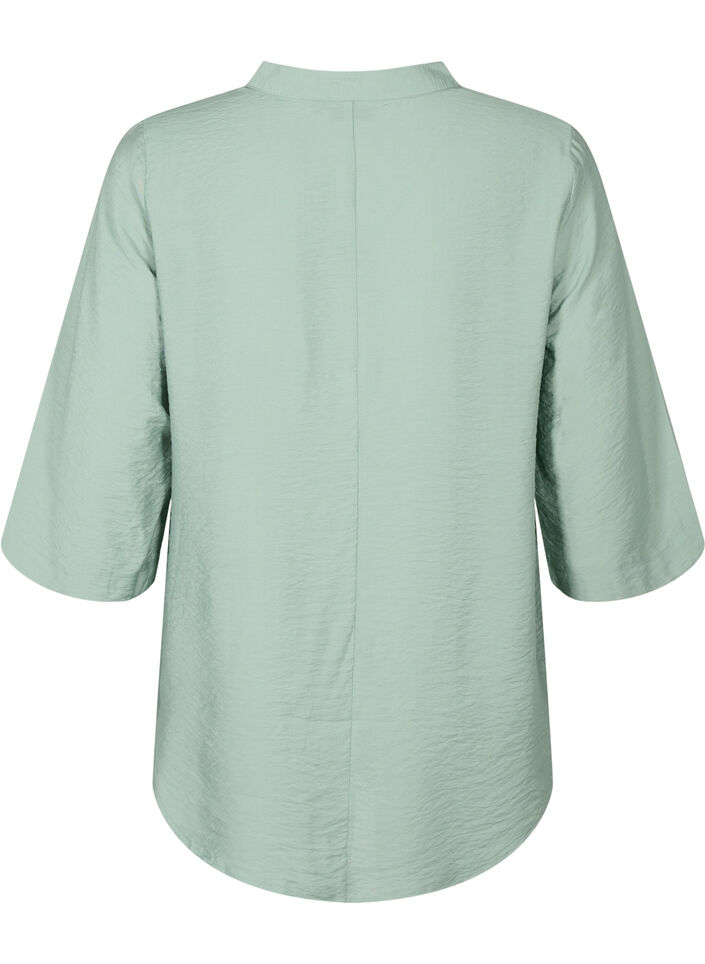 Solid färg blus med 3/4 ärmar, Chinois Green, Packshot image number 1
