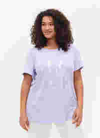 T-shirt i bomull med tryck, Lavender W. Love, Model