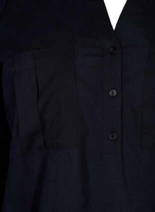 Tunika i bomull med 3/4-ärmar, Black, Packshot image number 2